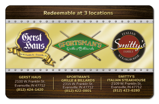 smittys tavern and grill logos on a yellow backdrop with a wood background